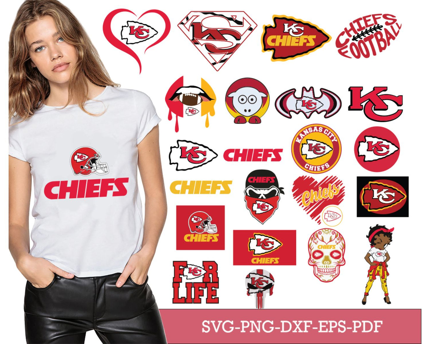 Kansas City Chiefs Bundle Svg, Chiefs Svg, Chiefs logo svg, Nfl svg