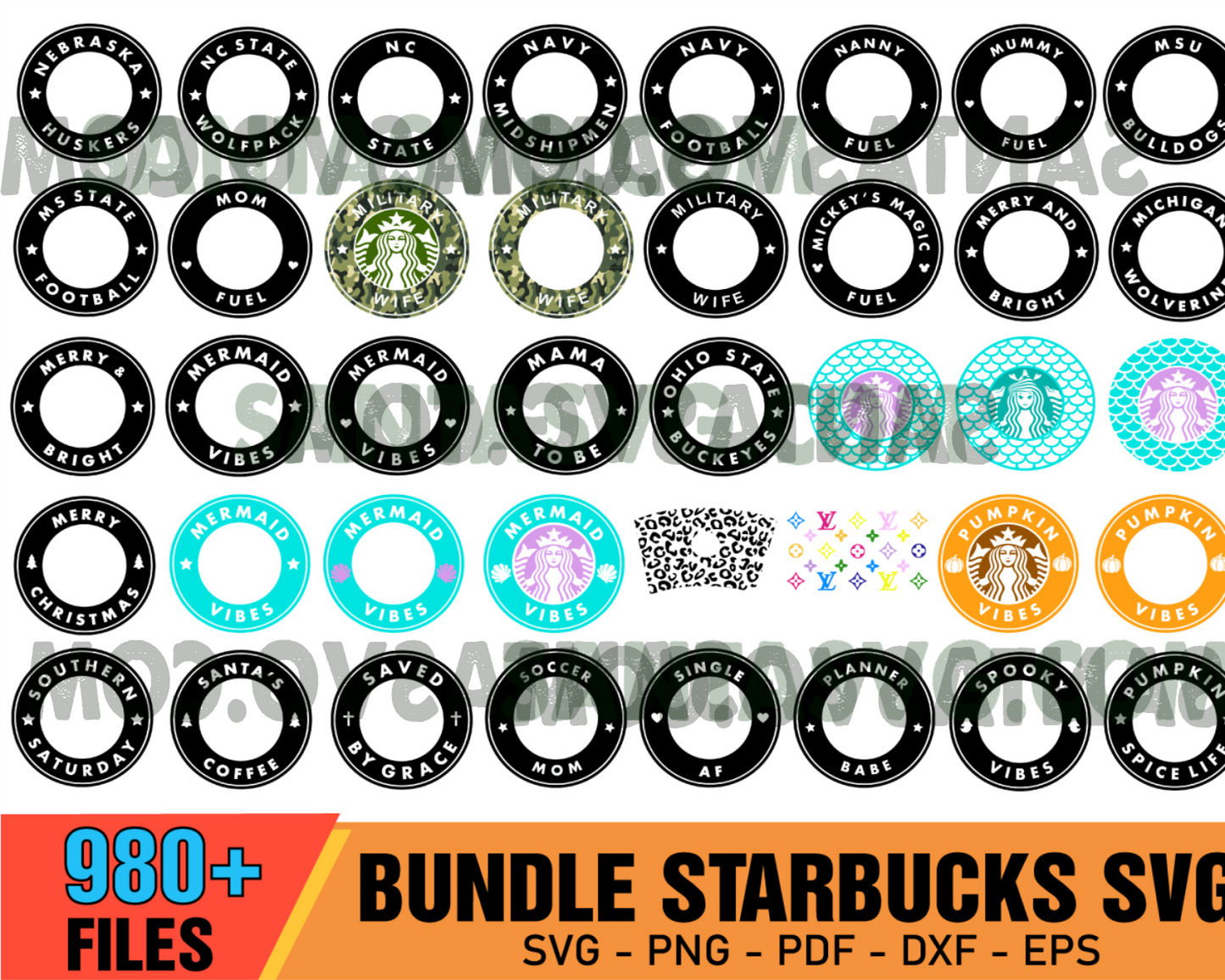 Huge Starbucks Mega Bundle Svg, Starbucks Svg, Starbucks Wrap Svg