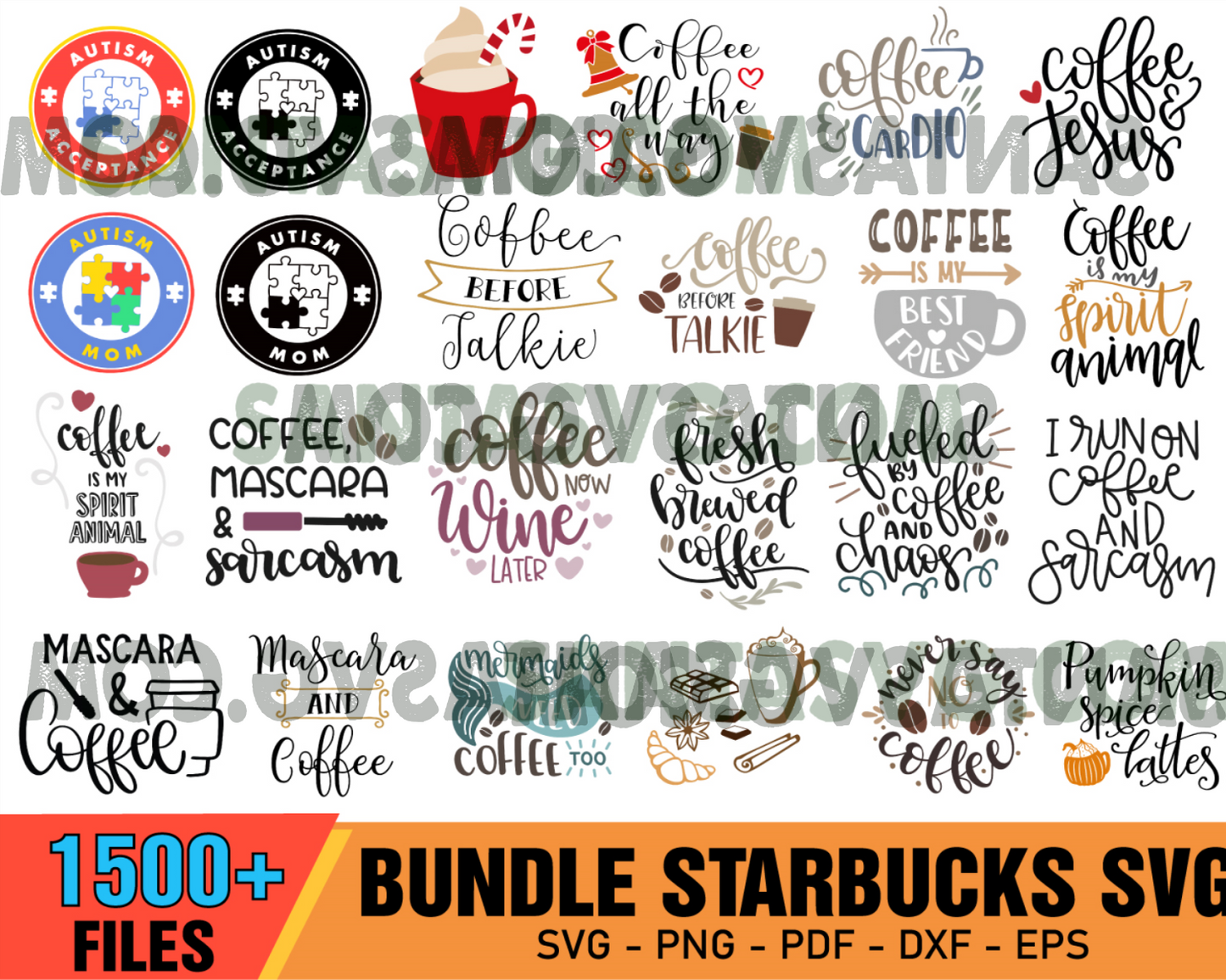 Huge Starbucks Mega Bundle Svg, Starbucks Svg, Starbucks Wrap Svg