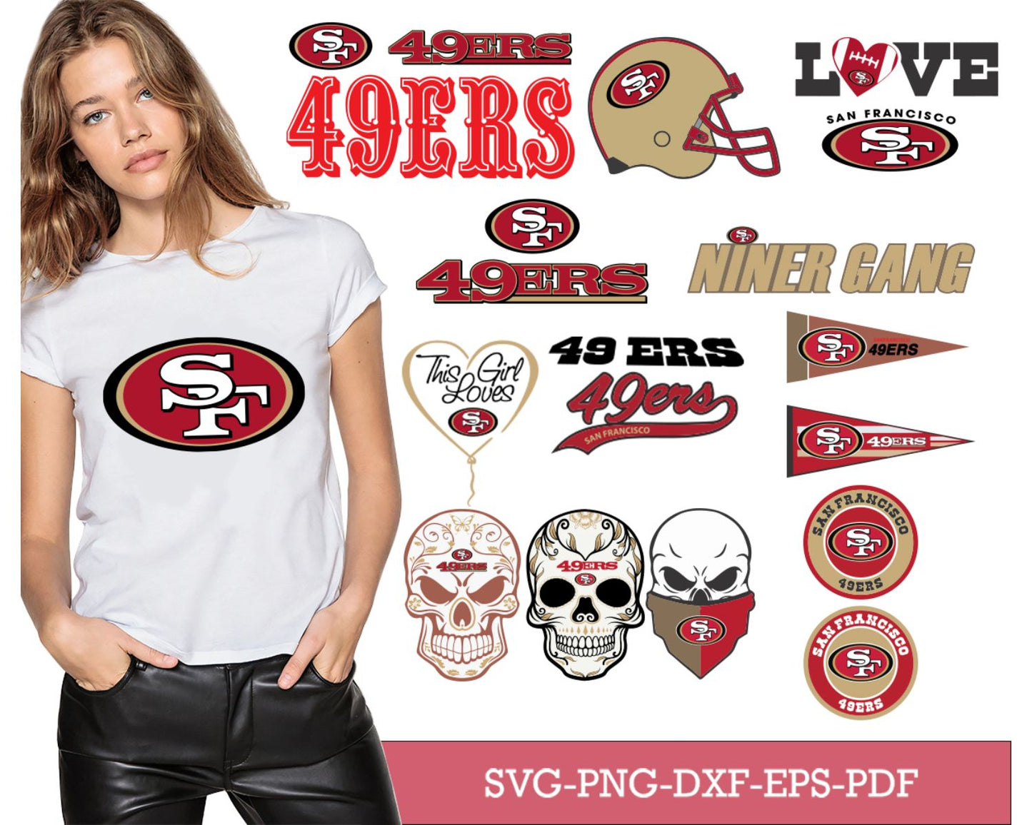 San Francisco 49ers Bundle Svg, SF 49ers Svg, 49ers Logo Svg, Nfl Svg