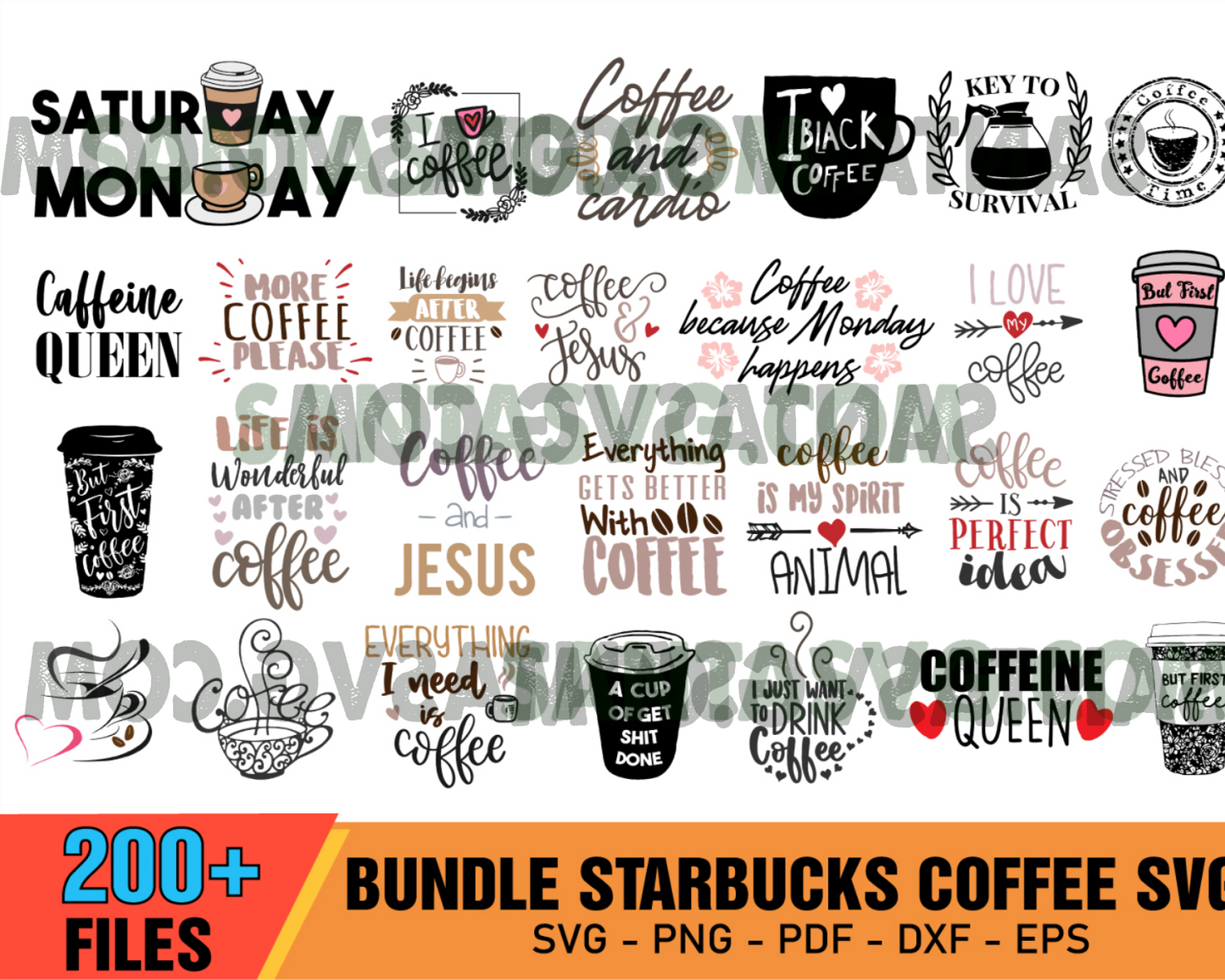 Huge Starbucks Mega Bundle Svg, Starbucks Svg, Starbucks Wrap Svg