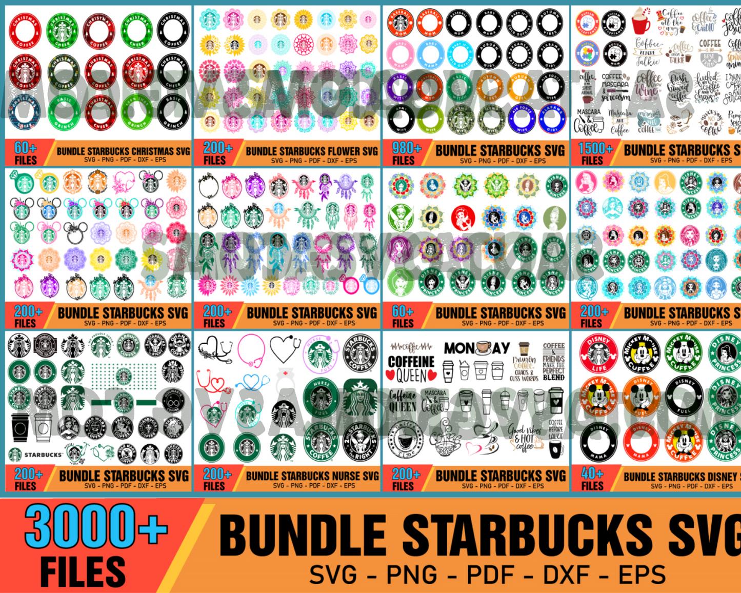 Huge Starbucks Mega Bundle Svg, Starbucks Svg, Starbucks Wrap Svg