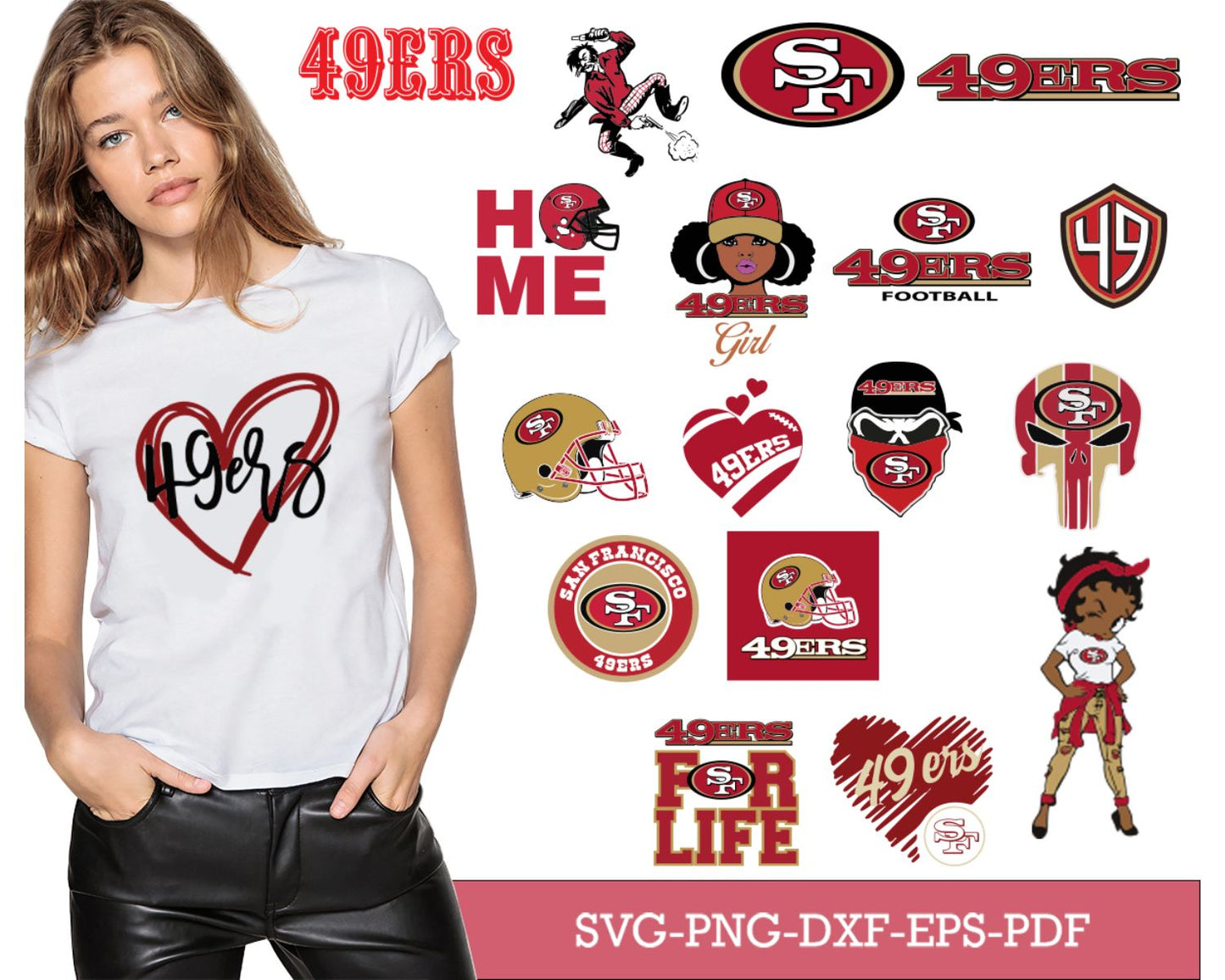 San Francisco 49ers Bundle Svg, SF 49ers Svg, 49ers Logo Svg, Nfl Svg