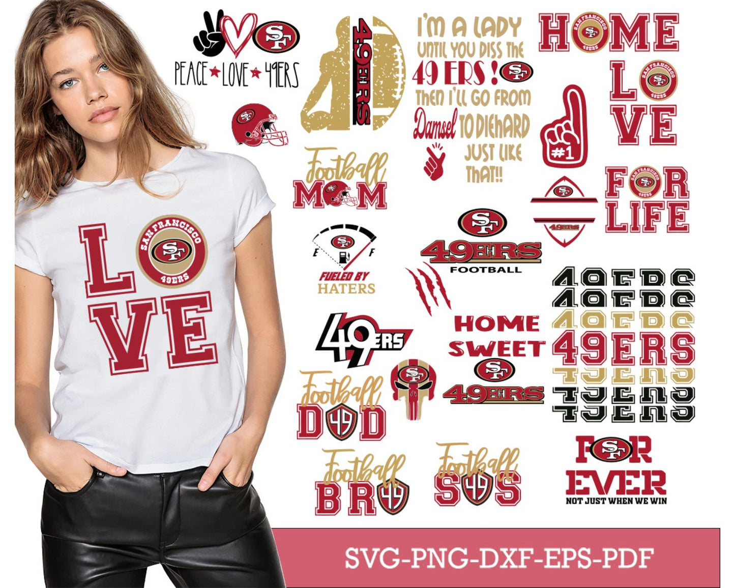 San Francisco 49ers Bundle Svg, SF 49ers Svg, 49ers Logo Svg, Nfl Svg