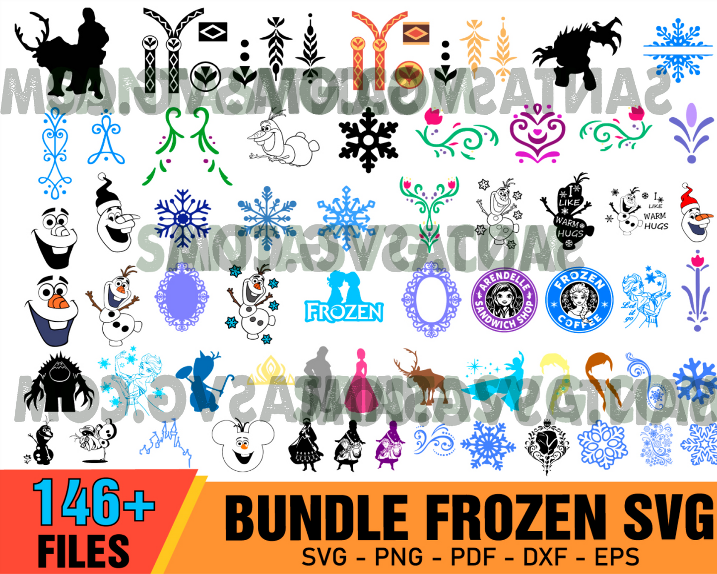 Disney Frozen Fresh Mega Bundle Svg, Elsa Svg, Anna Svg, Snow Svg