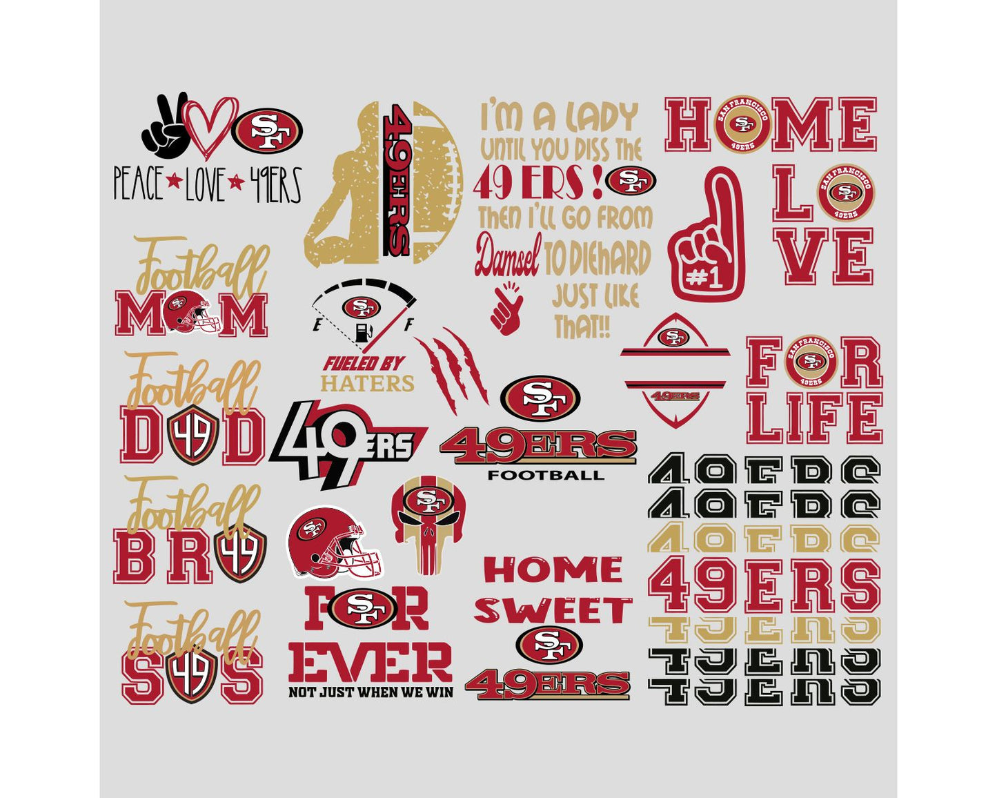 San Francisco 49ers Bundle Svg, SF 49ers Svg, 49ers Logo Svg, Nfl Svg