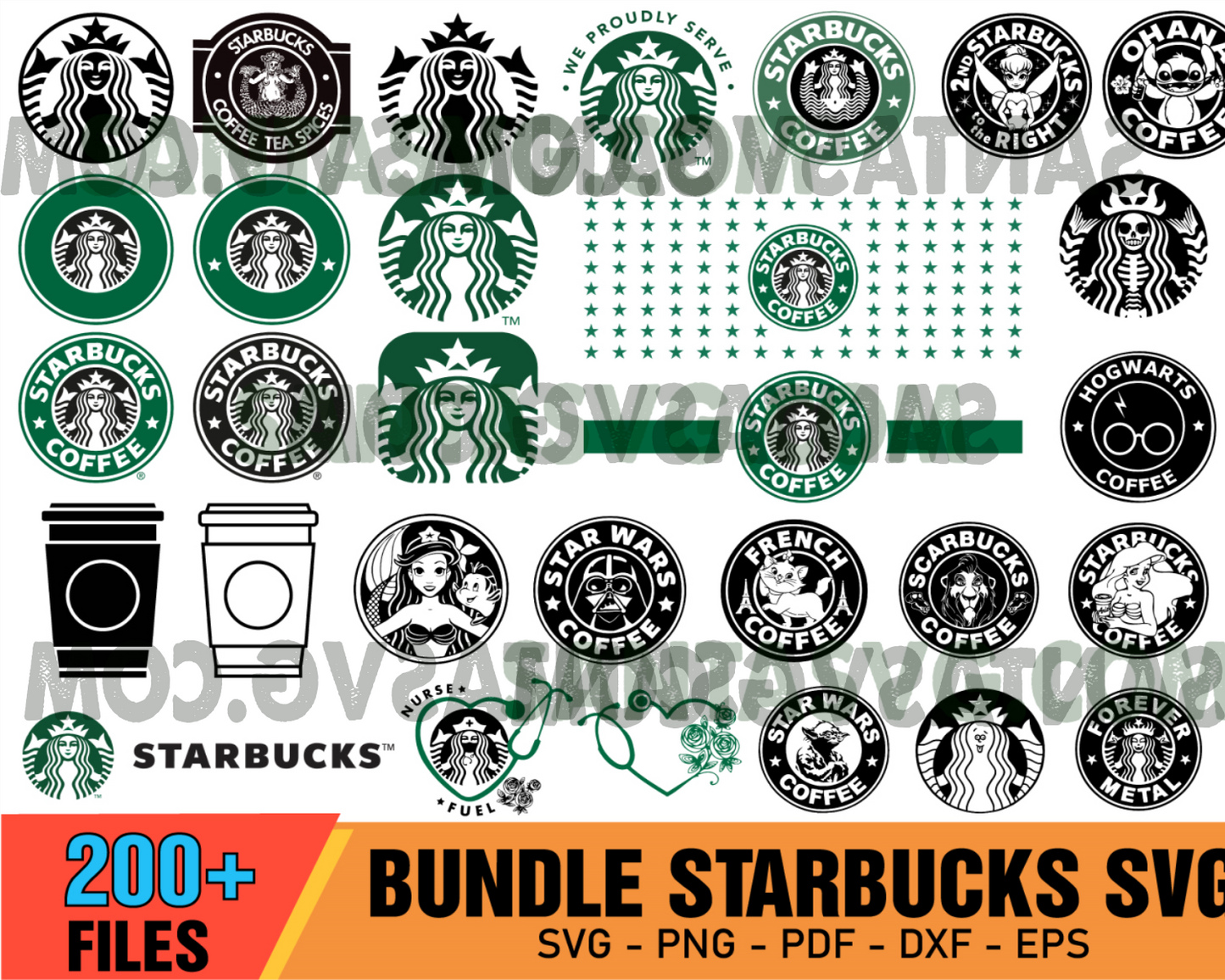 Huge Starbucks Mega Bundle Svg, Starbucks Svg, Starbucks Wrap Svg