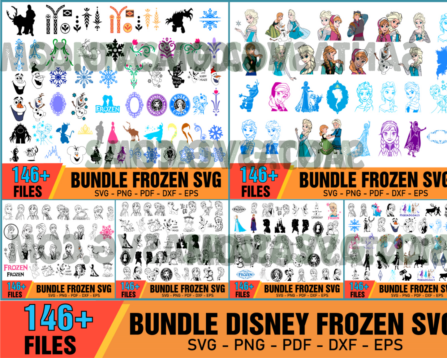 Disney Frozen Fresh Mega Bundle Svg, Elsa Svg, Anna Svg, Snow Svg