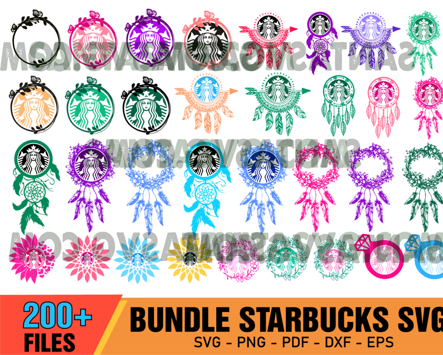 Huge Starbucks Mega Bundle Svg, Starbucks Svg, Starbucks Wrap Svg