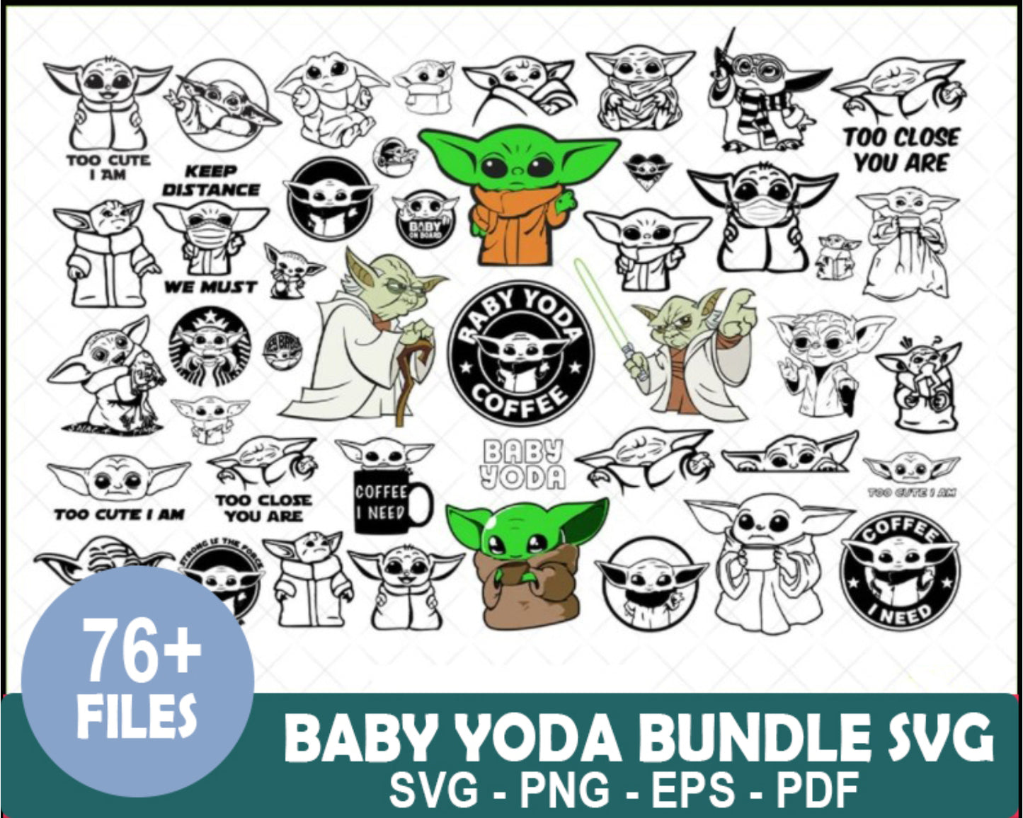 Baby Yoda Bundle Svg, Star War Svg, Yoda Bundle Svg