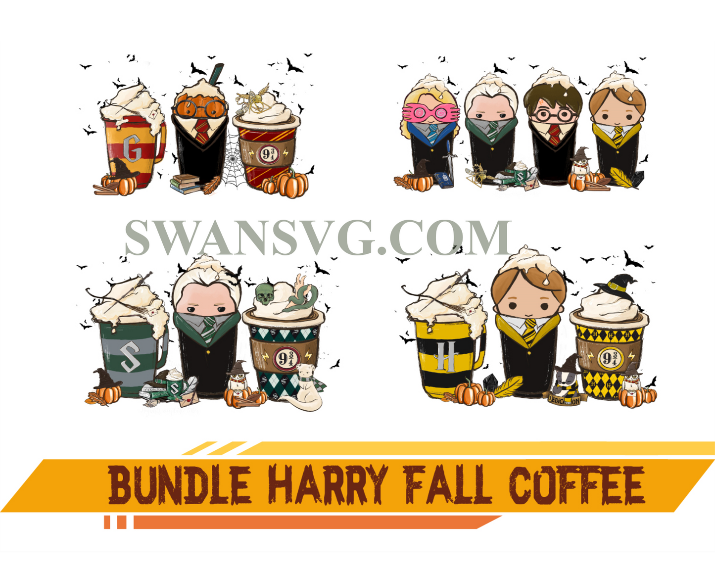 Bundle Harry Fall Coffee PNG, Hello Fall Png, Autumn Sublimation