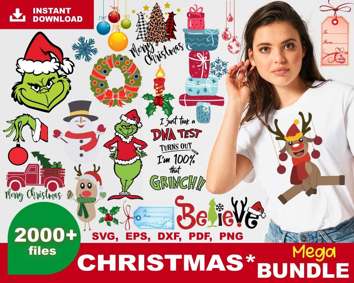 Mega Christmas Bundle SVG, Grinch Svg, Christmas Gnome Svg