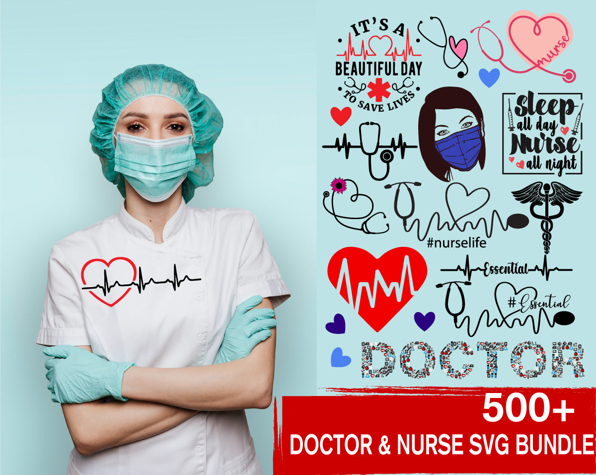 Doctor and Nurse Mega Bundle Svg, Doctor Svg, Nurse Svg, Nurse Life