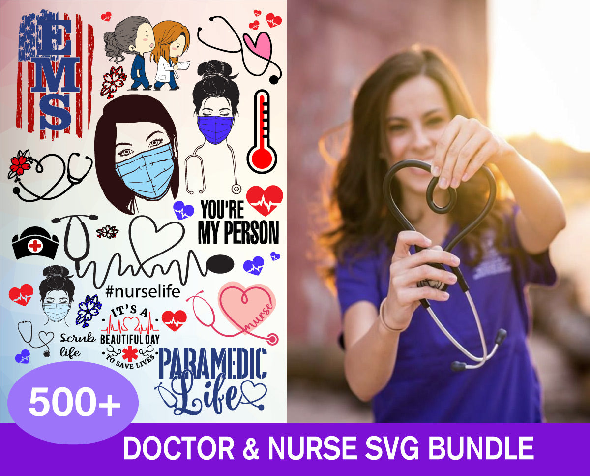 Doctor and Nurse Mega Bundle Svg, Doctor Svg, Nurse Svg, Nurse Life