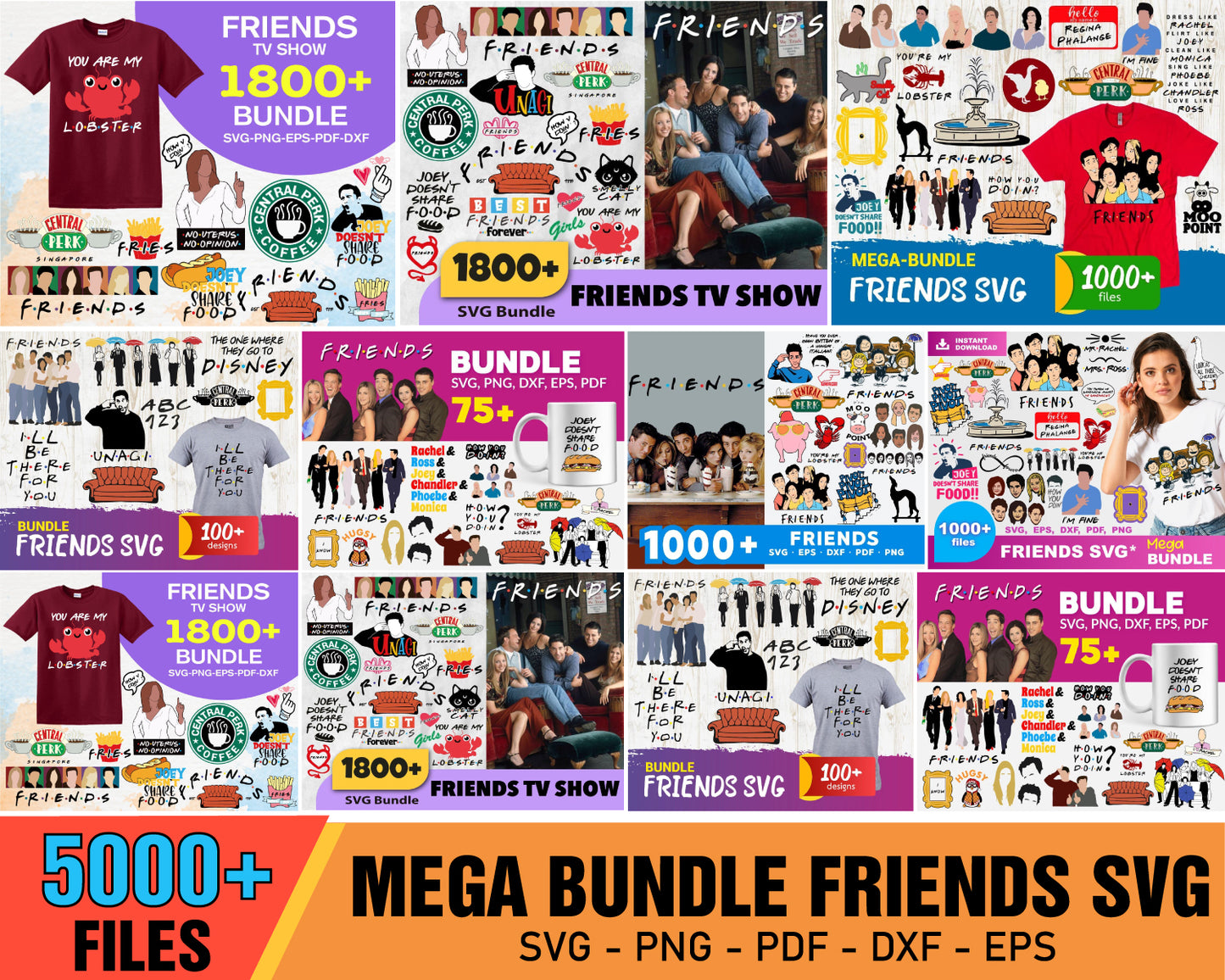 5000 FRIENDS Mega Bundle Svg, TV Show Svg, Friends Show Svg