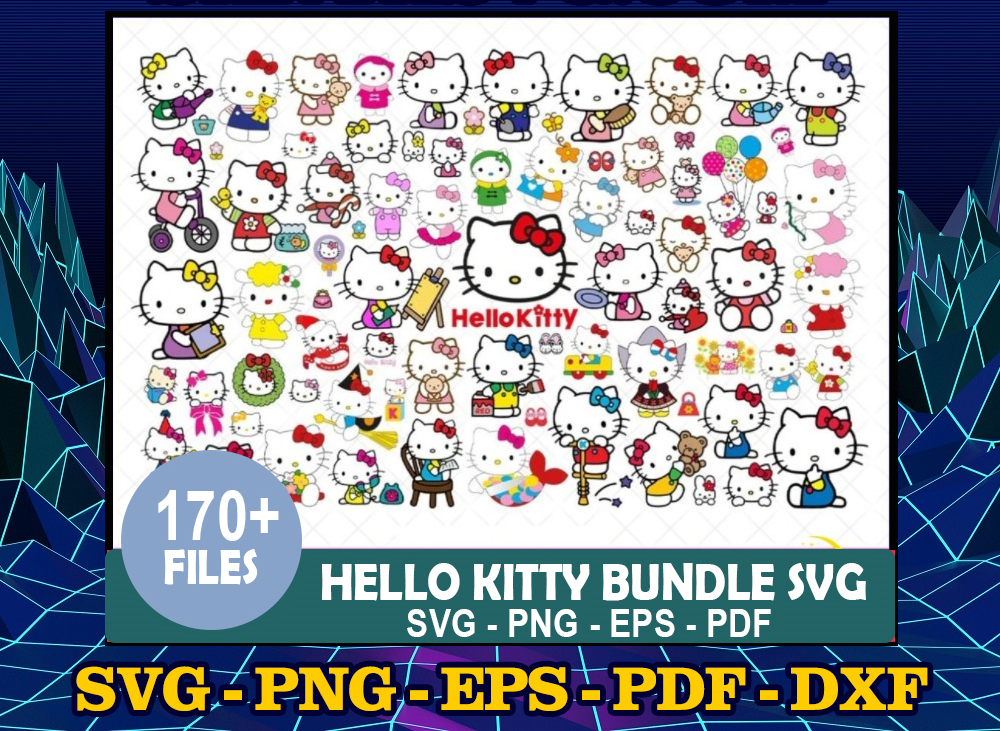 Hello Kitty Bundle Svg, Kitty Svg, Hello Kitty Cartoon, kitty vector