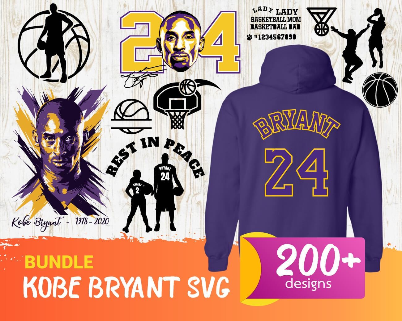 200 Kobe Bryant Bundle, Sport Svg, Kobe Bryant Svg