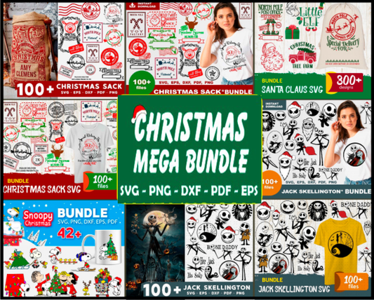 Christmas Mega Bundle Svg, Christmas Sack Svg, Snoopy Christmas Svg