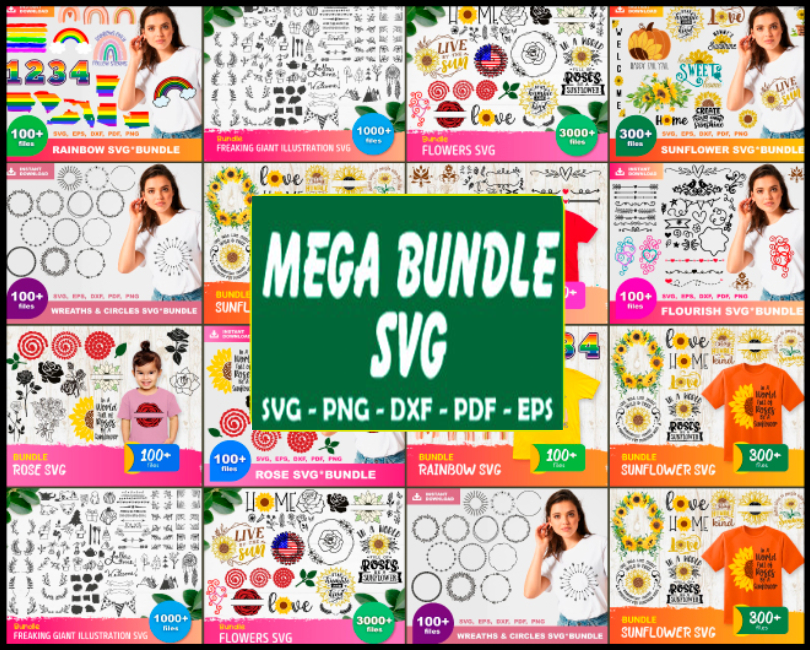 Giant Bundle Svg, Rainbow Svg, Freaking giant Svg, Flower Svg