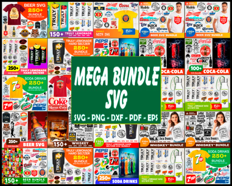 Drinking Brand Mega Bundle Svg, Beer Logo Svg, Coca cola Svg