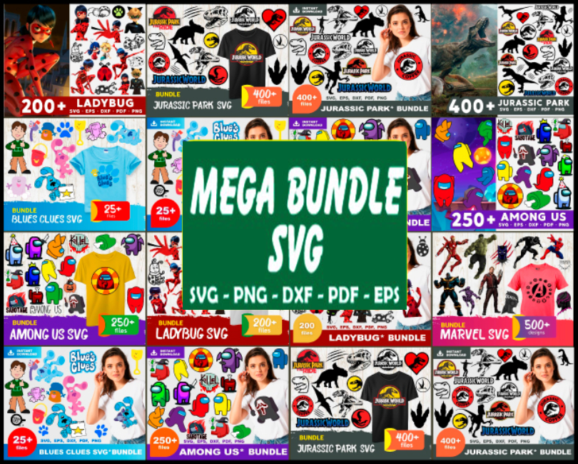 Mega Bundle Svg, Mavel Svg, Among Us Svg, Ladybug Svg