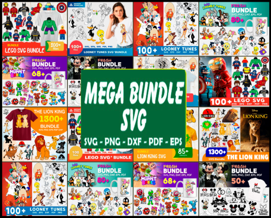 Cartoon Mega Bundle, Lego Bundle Svg, Looney Tunes Svg, Lion King