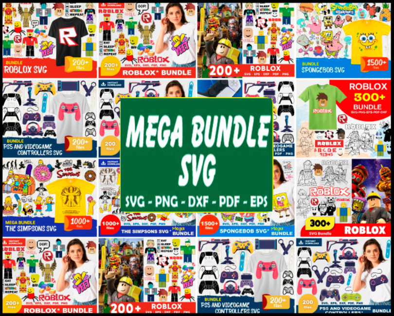 Roblox and PS5 Game Mega bundle, Roblox Svg, PS5 Svg, Video Game