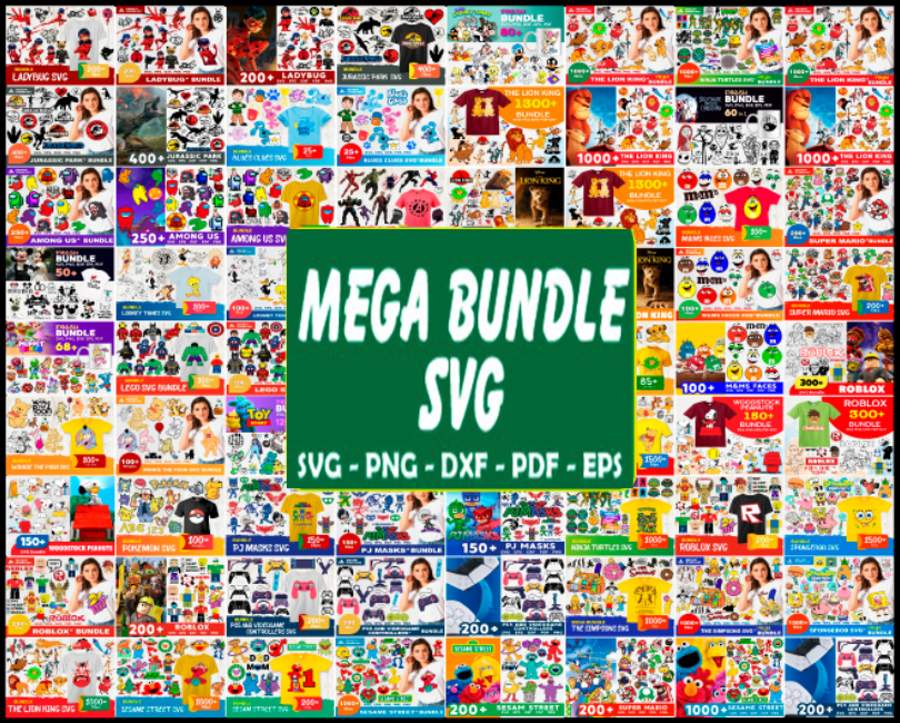 All Disney Mega Bundle Svg, Mickey Svg, lion king Svg, Pokemon Svg