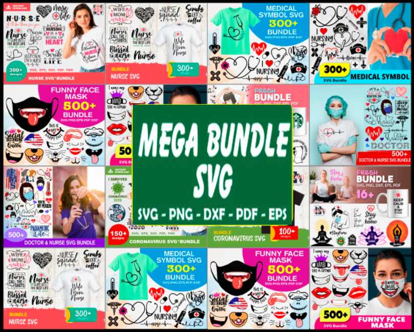 Doctor and Nurse Mega Bundle Svg, Doctor Svg, Nurse Svg, Nurse Life