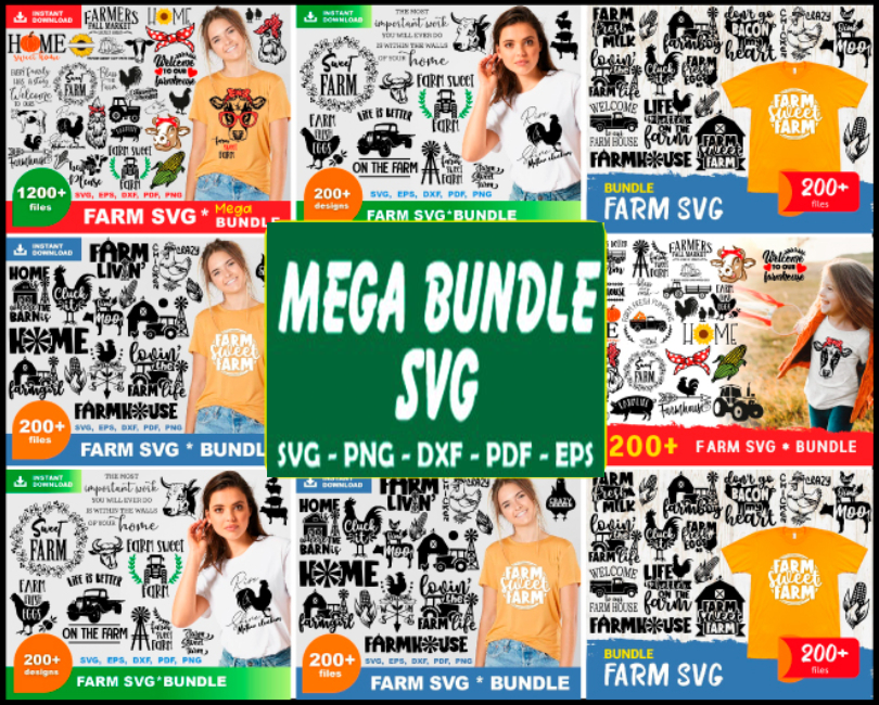 Farm Mega Bundle Svg, Farm Bundle Svg, Farm Life Svg, Farmer Svg