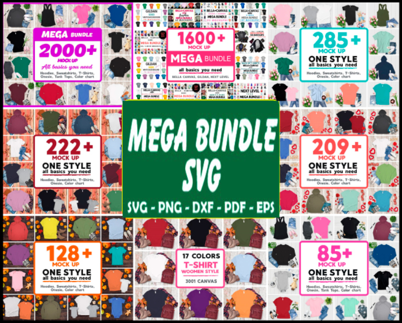 Mockup One Style Png Mega Bundle, Mockup Png, Basics Mockup