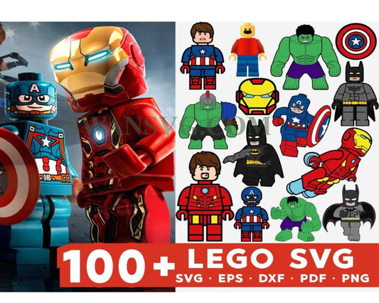 Lego Cartoon Bundle Svg, Lego Bundle Svg, Lego Svg, Super Hero Lego