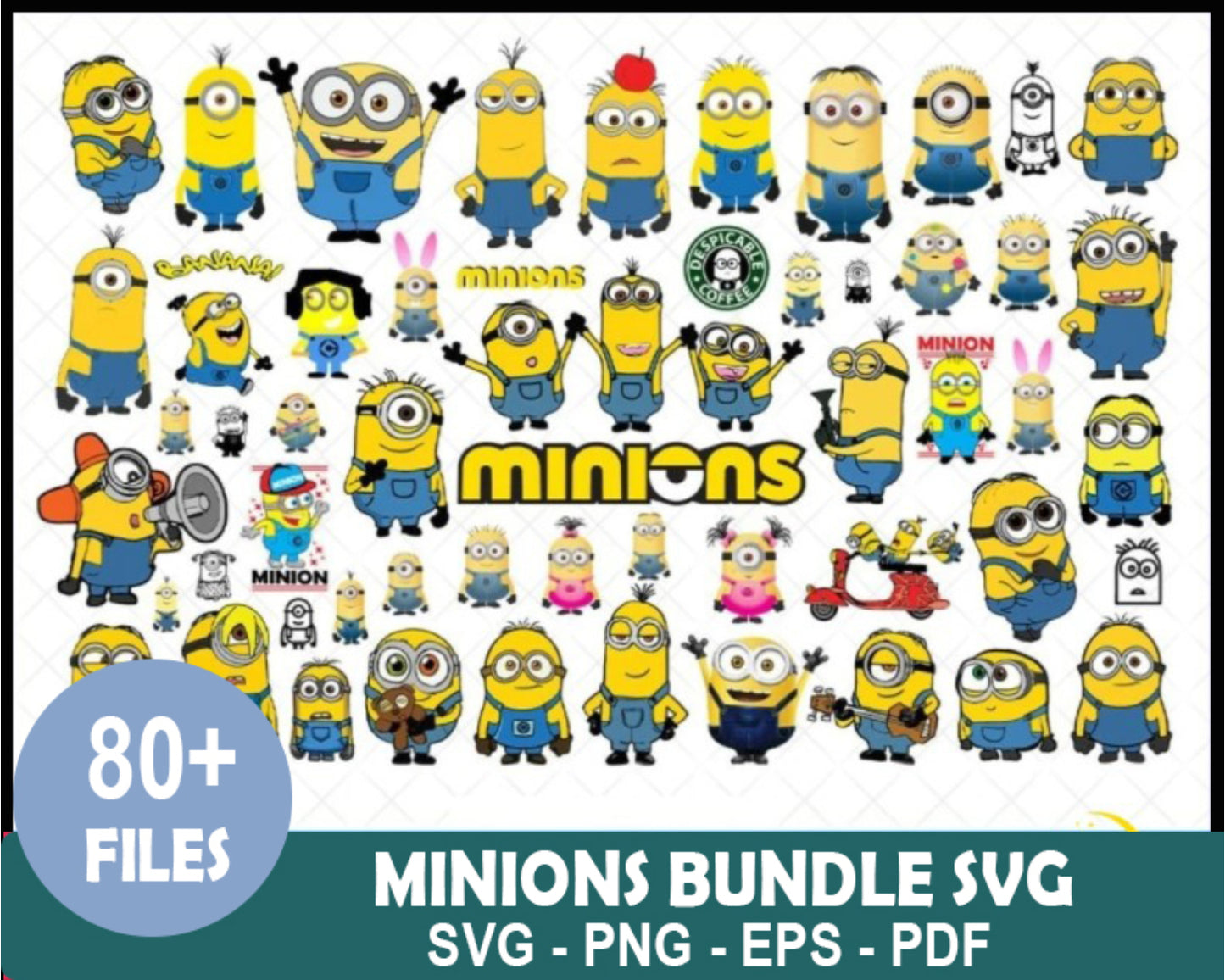 Minions Bundle SVG, Minions Cut File, Minions Clip Art, Minions