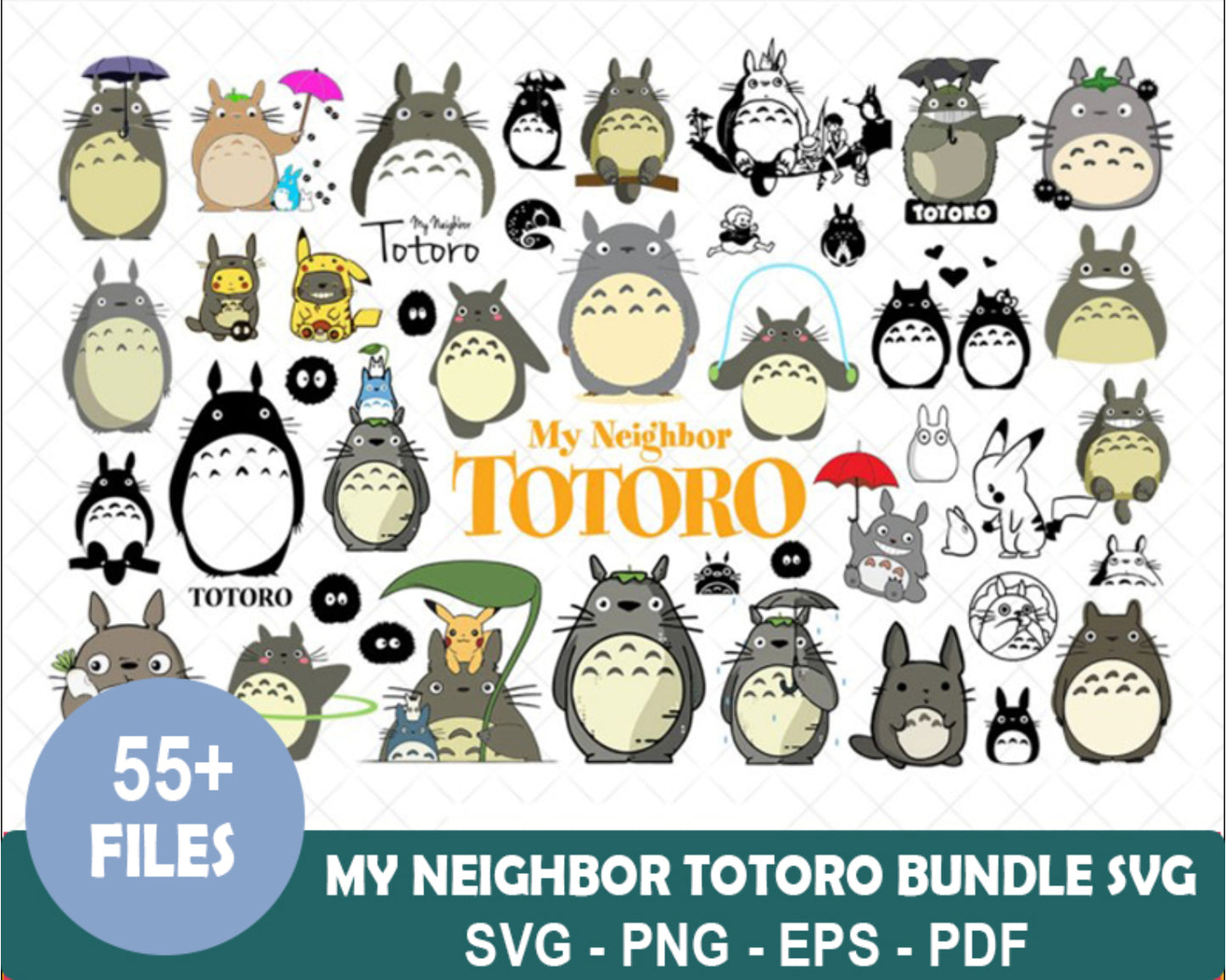 Totoro Bundle svg, my neighbour totoro, Anime bundle svg