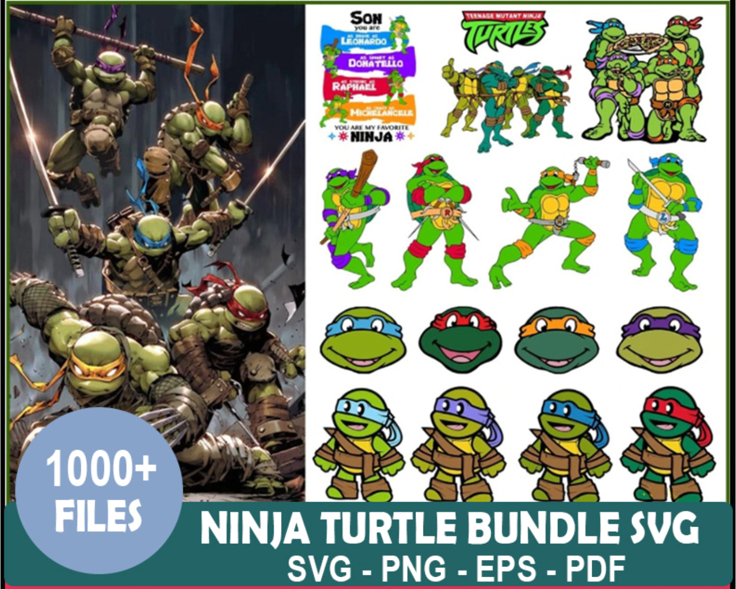 Ninja Turtle Bundle Svg, Ninja Turtle Svg, Ninja Svg, Turtles Cricut ...
