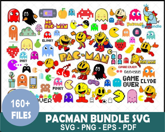 Pacman SVG bundle, Pacman SVG for Cricut, Cut file, Cricut file