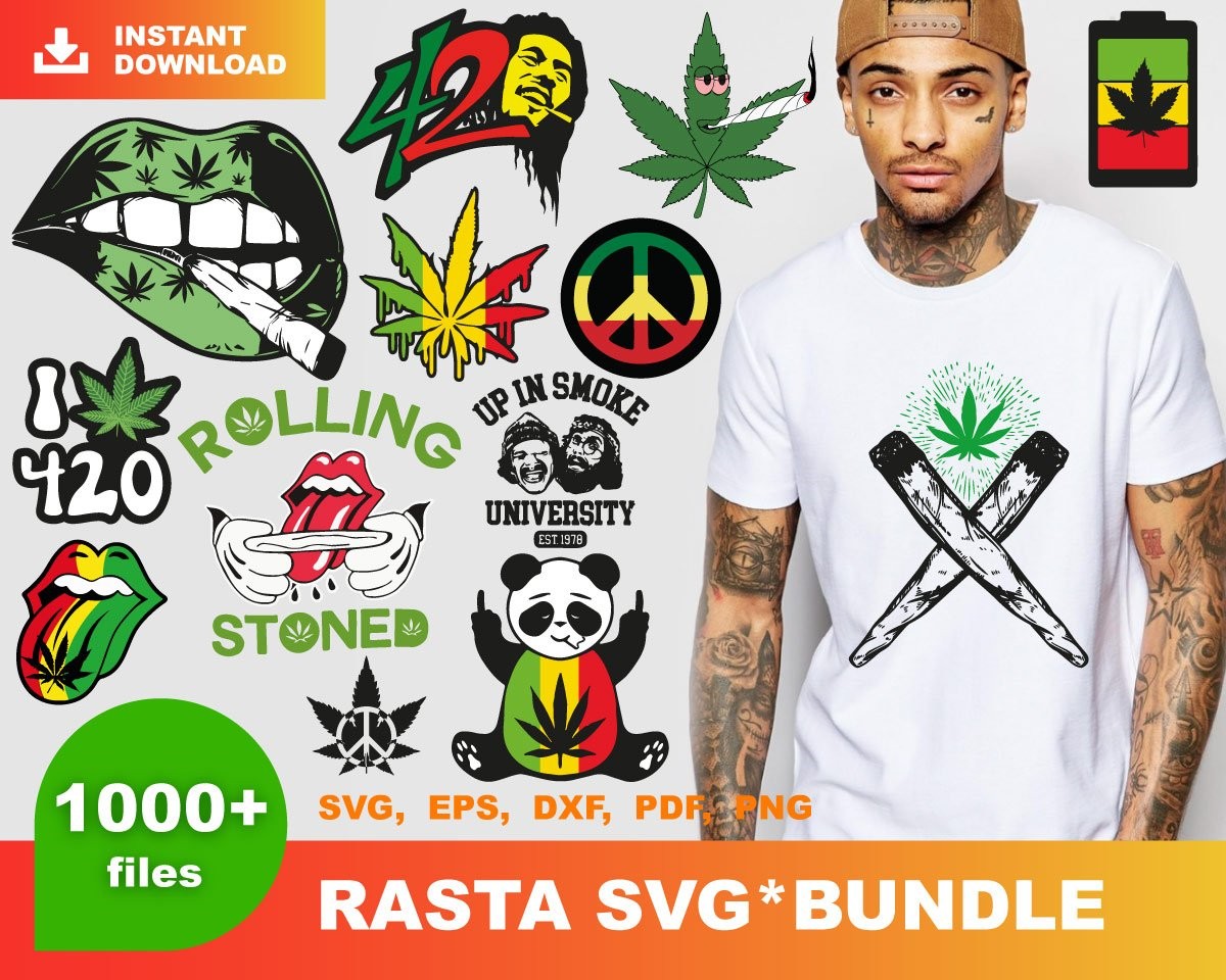 All Rasta Mega Bundle Svg, Cannabis Weed Svg, Cannabis Leaf Svg