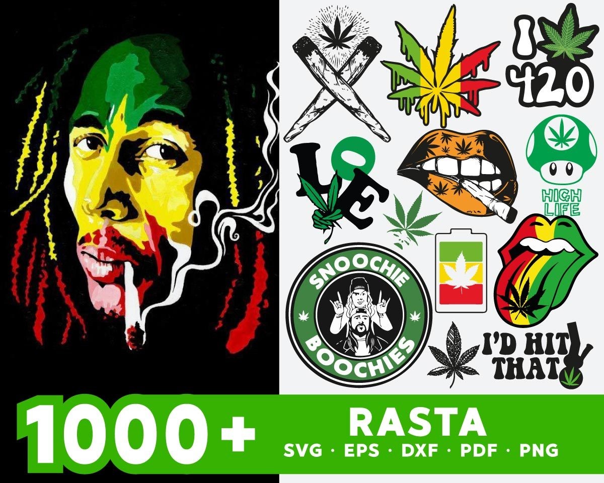 All Rasta Mega Bundle Svg, Cannabis Weed Svg, Cannabis Leaf Svg