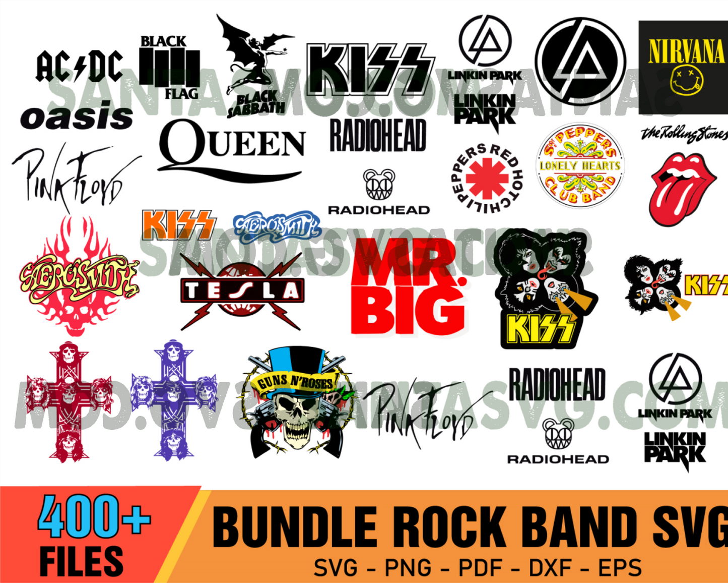 400 Rock Brand Logo SVG, Rock Band Svg, Bundle Rock Band