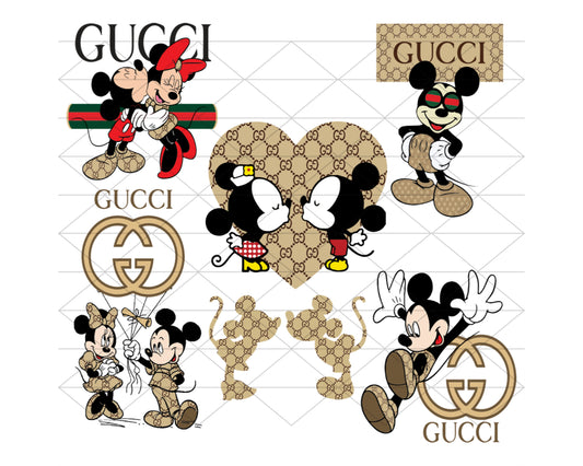 Mickey Logo Bundle Svg, Fashion brand logo svg, Mickey Minnie