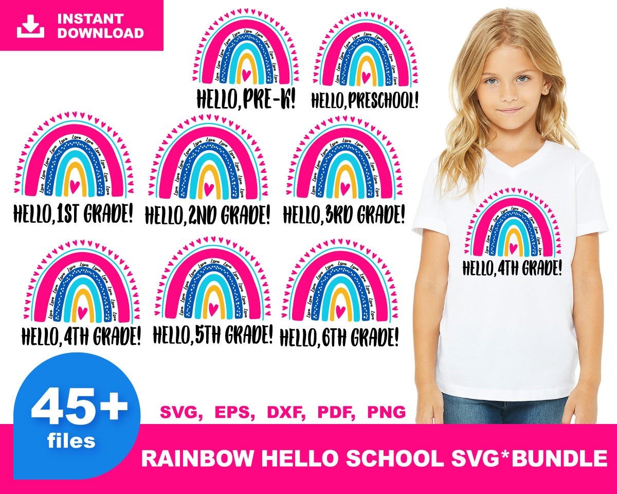 Back To School Mega Bundle, Rainbow Svg, Flamingo School Svg