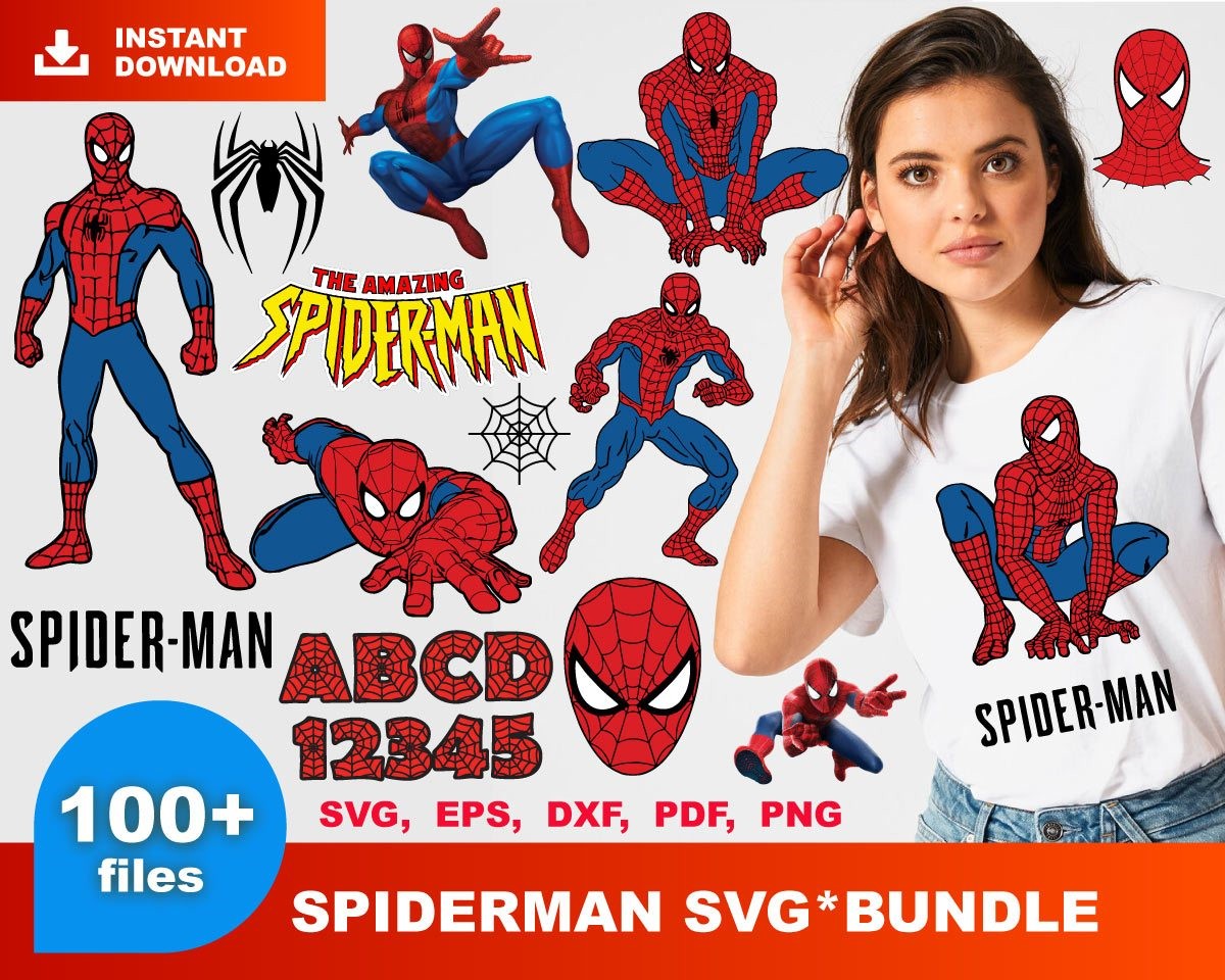 Spiderman Mega Bundle Svg, Marvel Spiderman Svg, Spiderman Svg