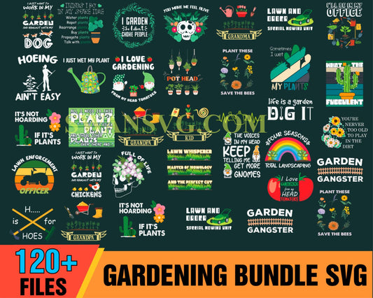 120 Gardening Bundle SVG, Gardening SVG, Cactus svg, Succulent