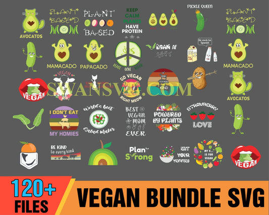 120 Vegan Bundle SVG, Trending Svg, Vegan Bundle Svg, Vegan Svg