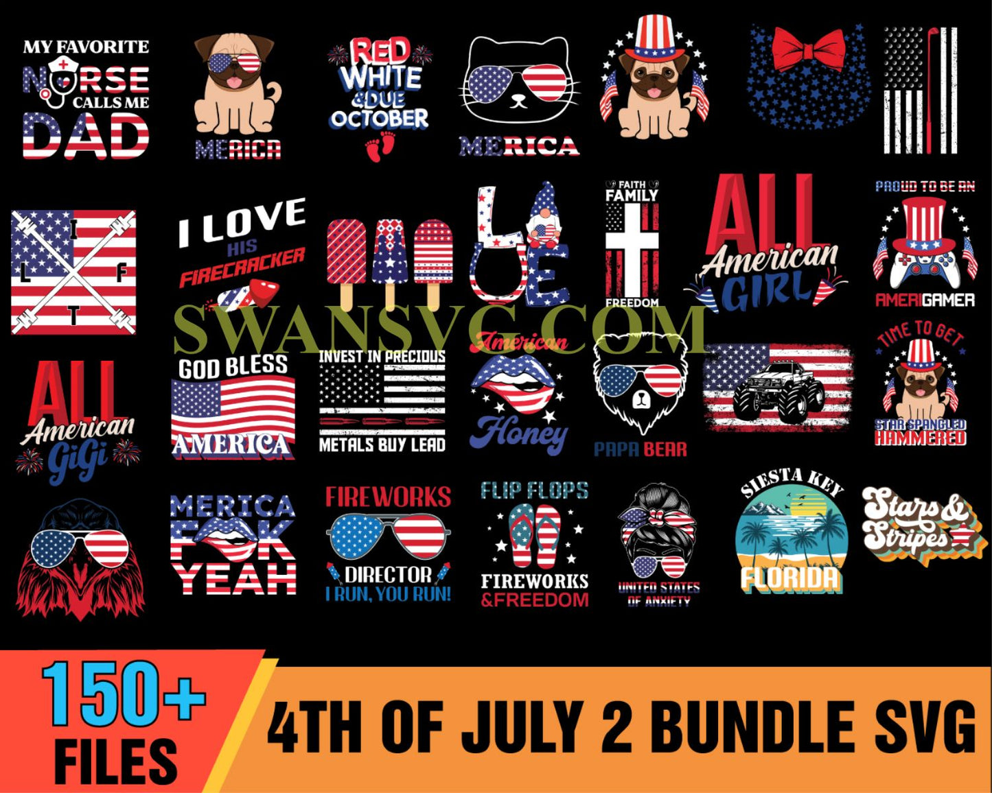 150 4th Of July Bundle SVG, Firework Svg, Happy 4th Of July Svg