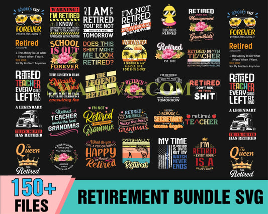 150 Retirement Bundle SVG, Retired Bundle, Retired Svg, Retired Postal