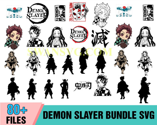 80 Demon Slayer Bundle SVG, Demon Slayer Svg, Nezuko Svg, Demon Slayer