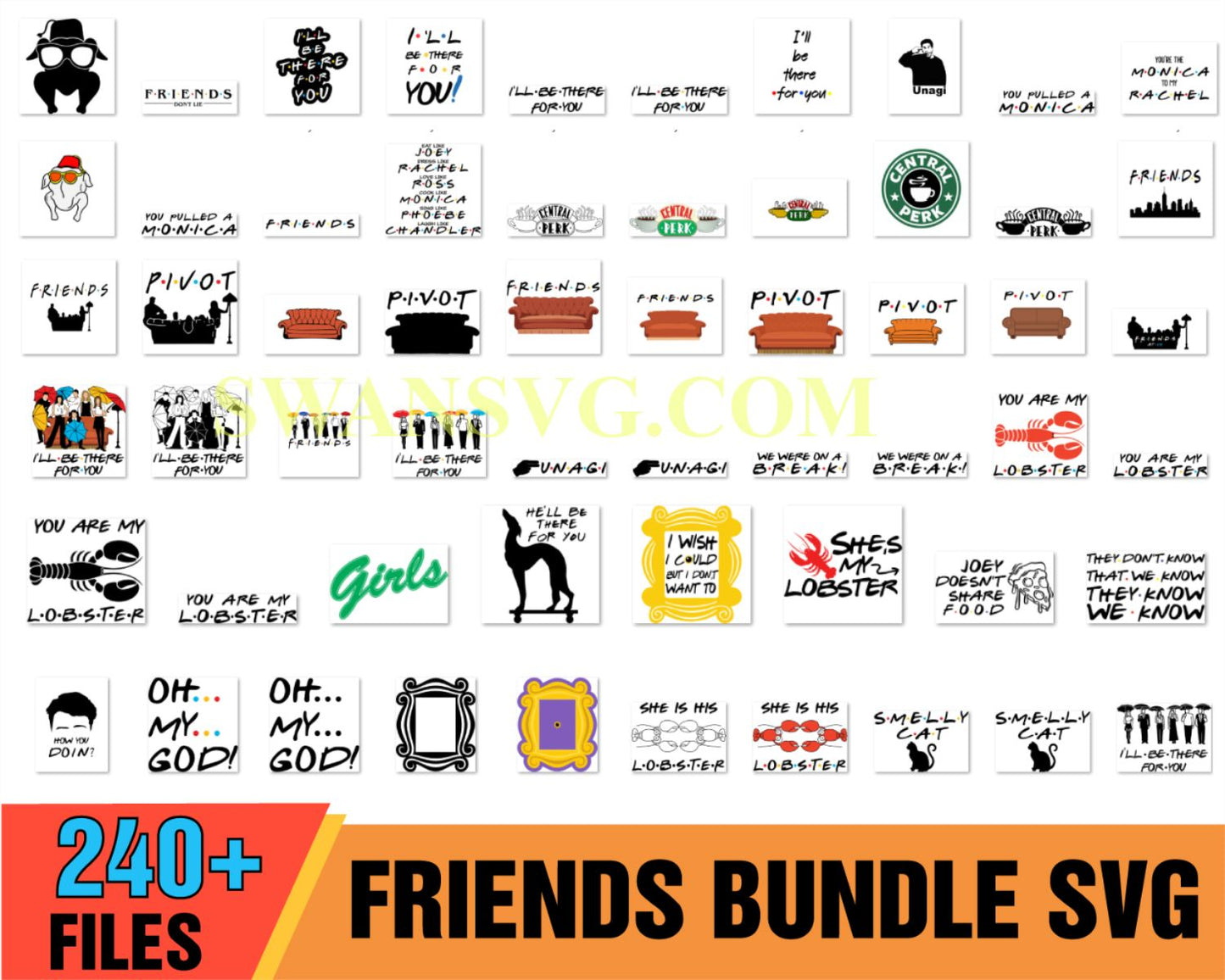 240 Friend Bundle SVG, Friendship Bundle svg, Unagi Svg, Joey Svg