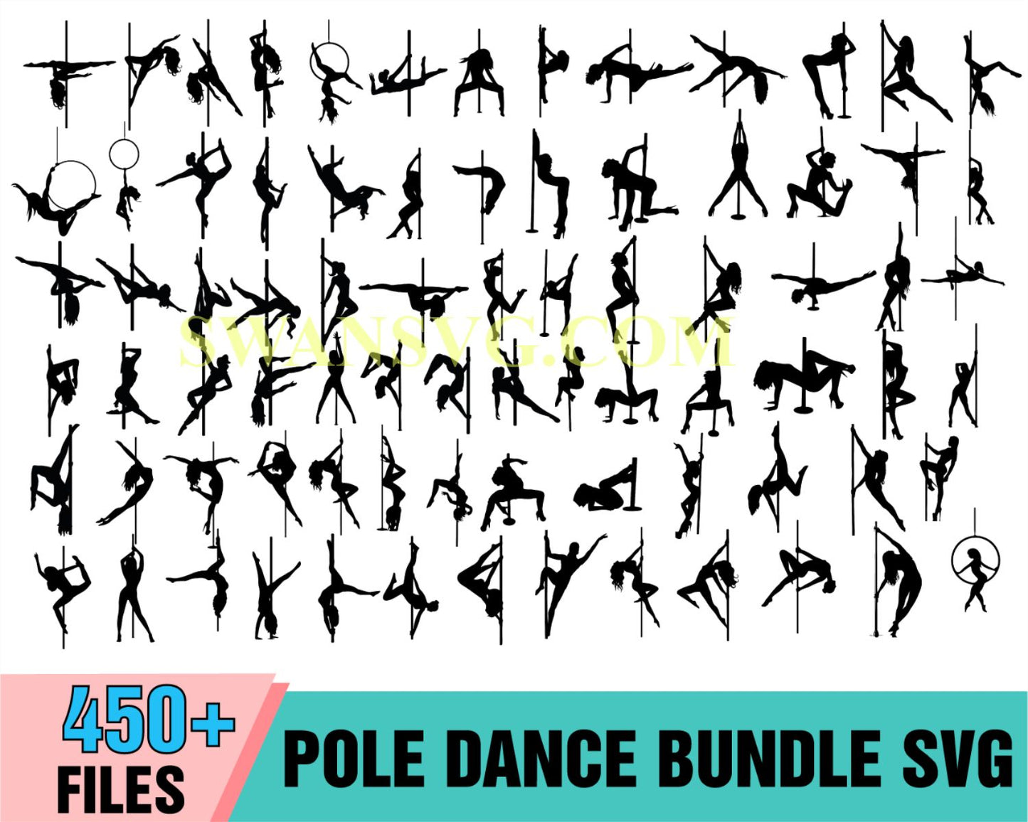 450 Pole Dancer Bundle SVG, Exotic Dancer SVG, Stripper, Pole Dance