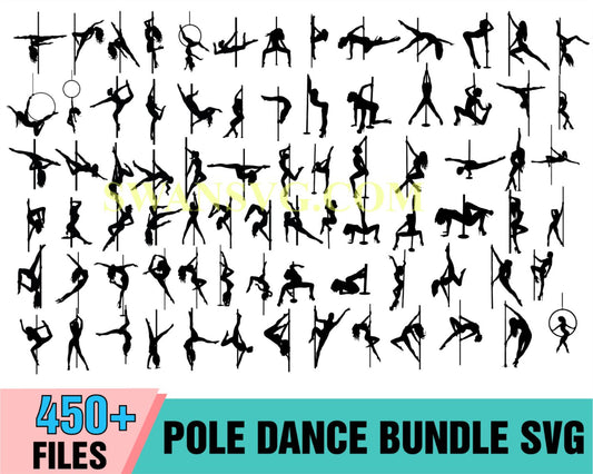 450 Pole Dancer Bundle SVG, Exotic Dancer SVG, Stripper, Pole Dance